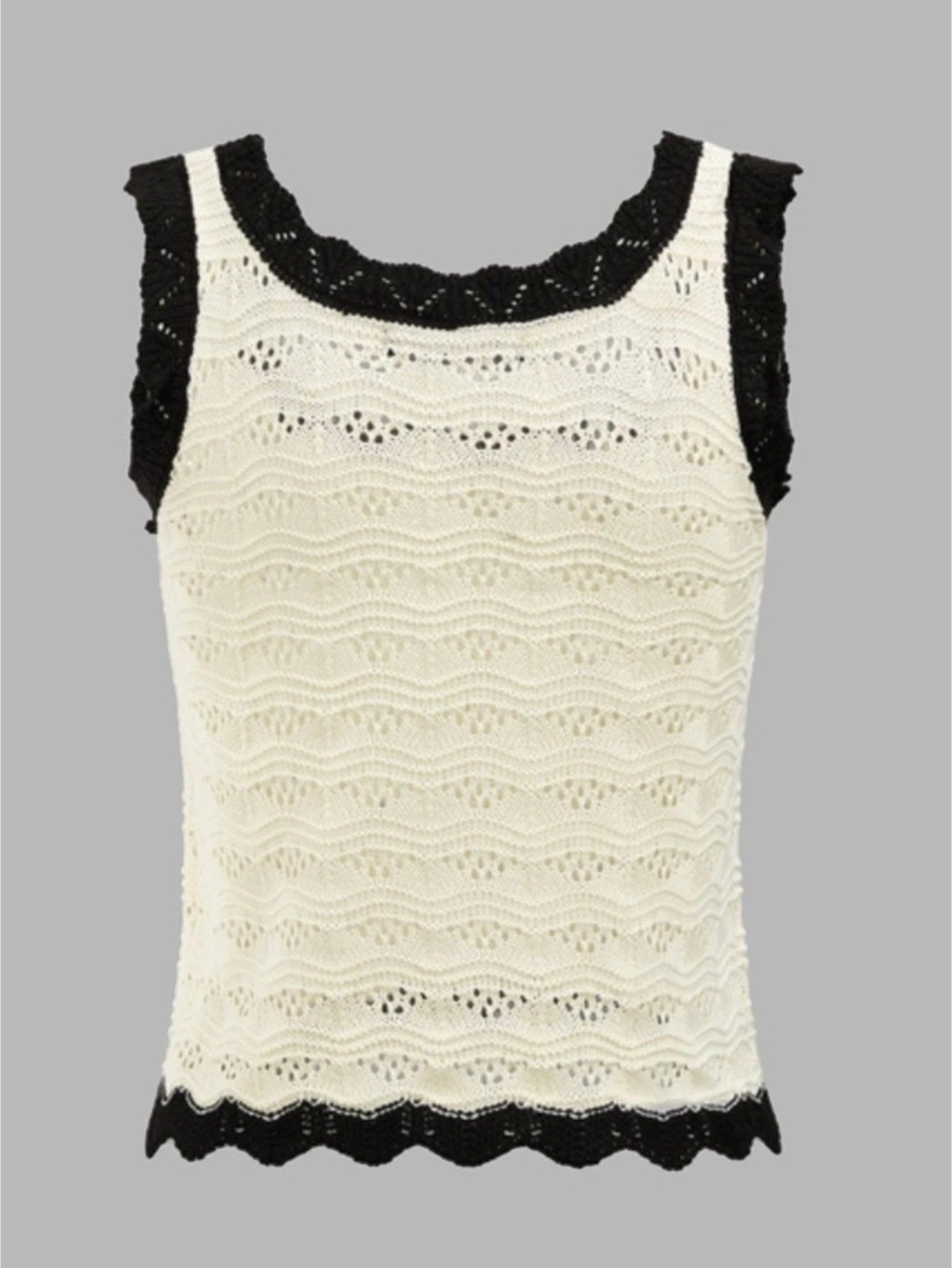 Cream & Black Knit Midi Skirt Set Like New - Picture 4 of 8